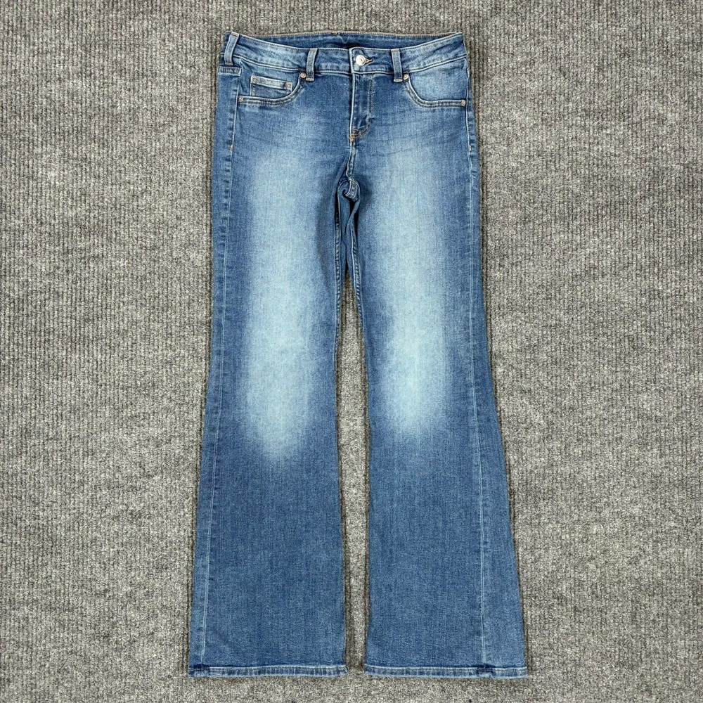 H&M‎ Divided Womens Flare Jeans Size 10 Blue Medium Wash Stretch Denim Y2K